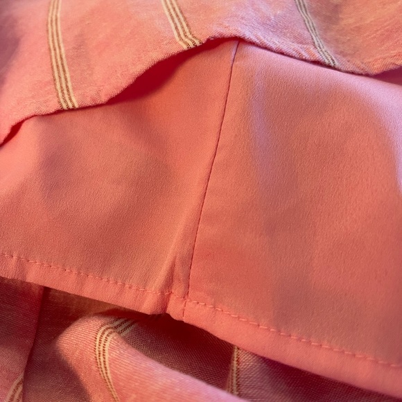 OLD NAVY Soft Pink Linen Chambray Cotton Blend Preppy Stripe Shirt Dress XXL NEW - Picture 10 of 12